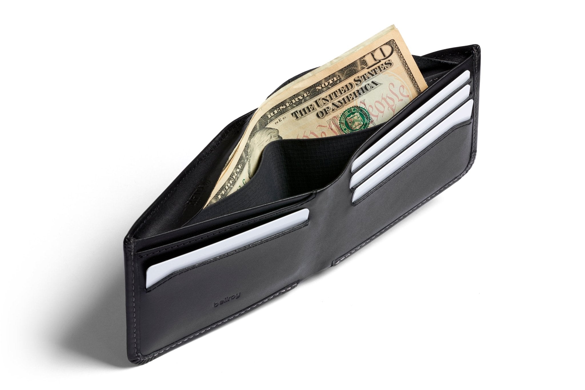BELLROY Hide & Seek Bi-Fold Wallet for Men - Slim RFID Blocking Leather Wallet with Card Slots & Cash Pocket - Perfect for Everyday Carry, Travel & Minimalist Lifestyle (Black)