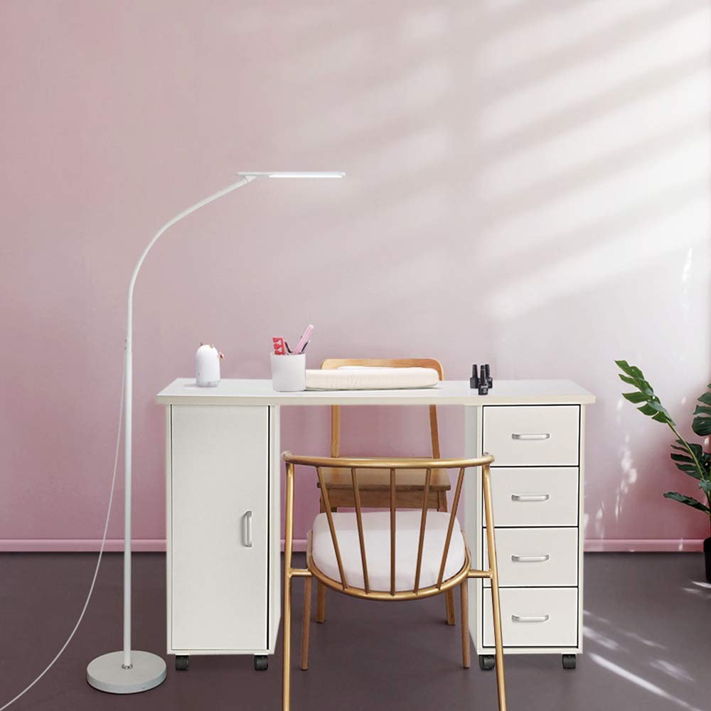 Professional Rolling Nail Table with Drawers & Wrist Rest - White Manicure Station for Spa & Salon | Portable Beauty Desk for Nail Art, Pedicures & Mobile Services