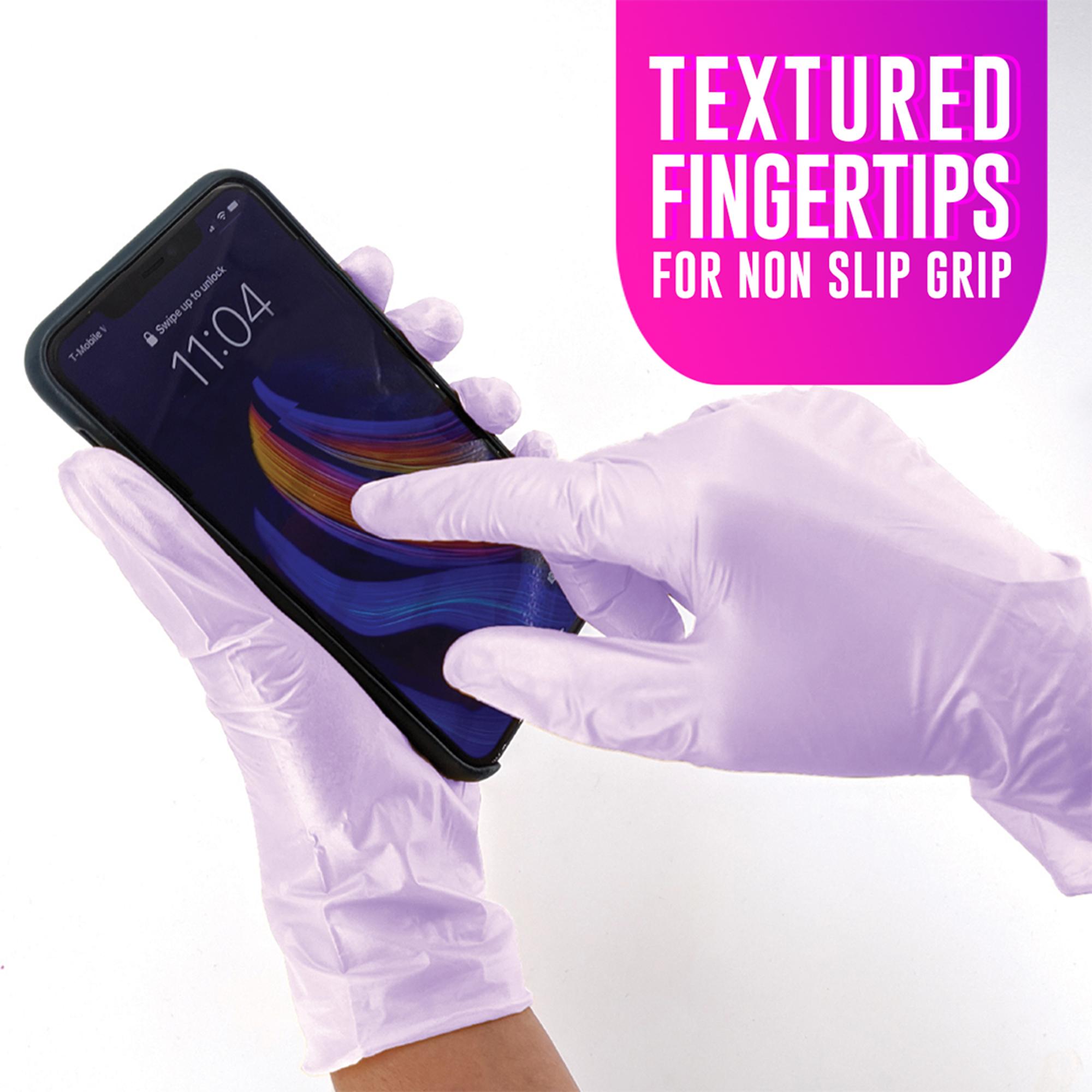 Colortrak Luminous Nitrile Gloves - 100 Count, Lilac Frost - Disposable Protective Gloves for Medical, Laboratory & Food Service Use