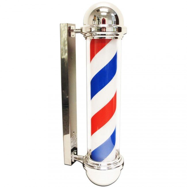 47in LED Blue Red Stripes Rotating Barber Pole - BP 842 | Classic Barber Shop Sign for Salon Decor & Window Display