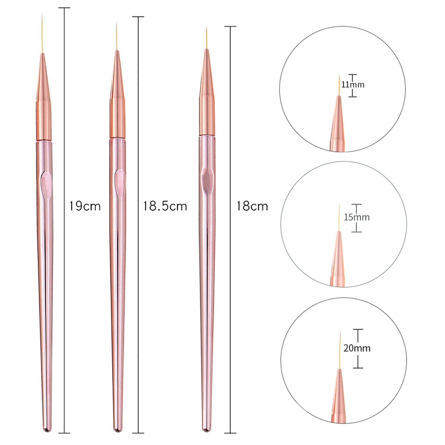 5Pcs Ombre Nail Art Brush Set - Thin Liner Brush for Acrylic Nails, Nail Design & Detailing Tools | Perfect for Salon, Home Manicure & DIY Nail Art