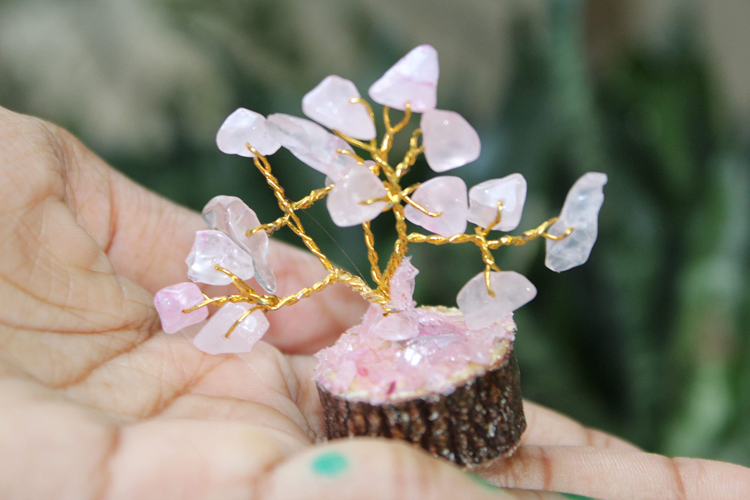 Authentic Rose Quartz Gemstone Money Tree Bonsai - Healing Crystal for Chakra Balancing, Reiki Energy & Feng Shui - Home Office Desk Decor, Spiritual Gift (Perfect for Meditation Spaces & Positive Energy)