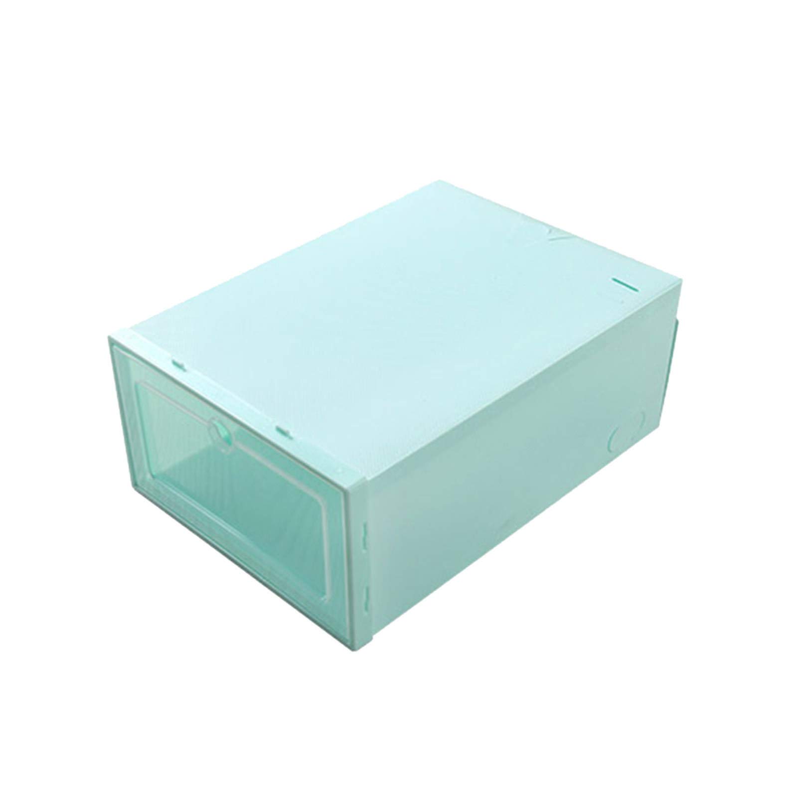 Transparent Stackable Shoe Storage Box Organizer - Green | Shoe Drawer Case for Closet, Bedroom & Entryway Organization | Perfect for Storing Shoes, Sundries & Accessories
