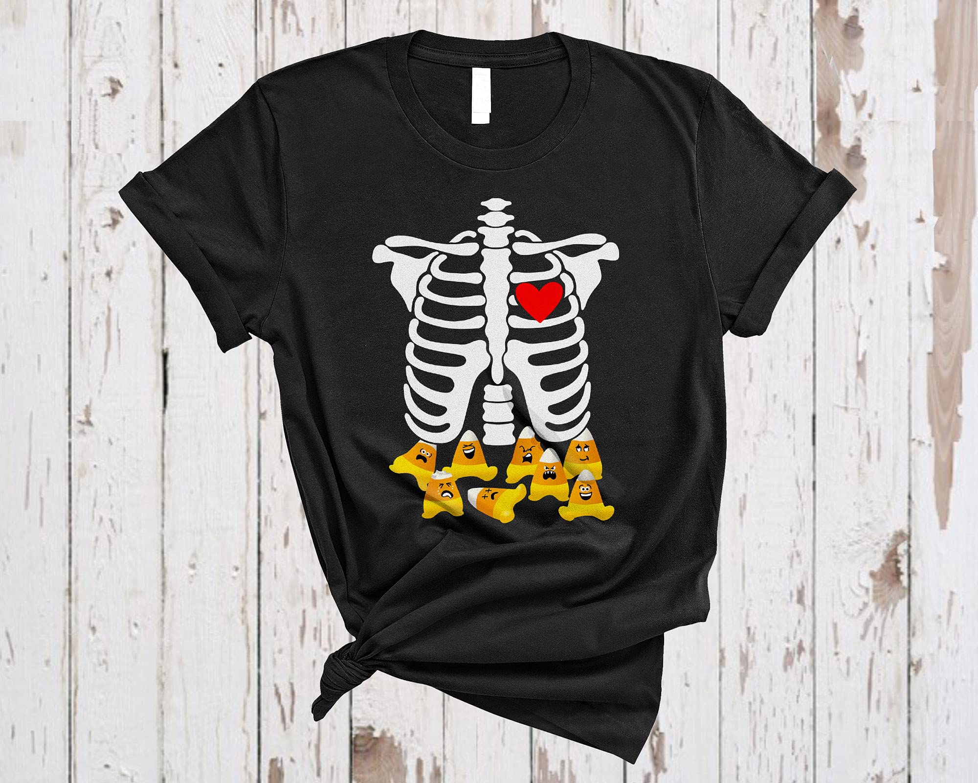 Funny Halloween Skeleton X-Ray Candy Corn T-Shirt - Unisex Costume Gift for Candy Corn Lovers | Perfect for Halloween Parties & Cosplay