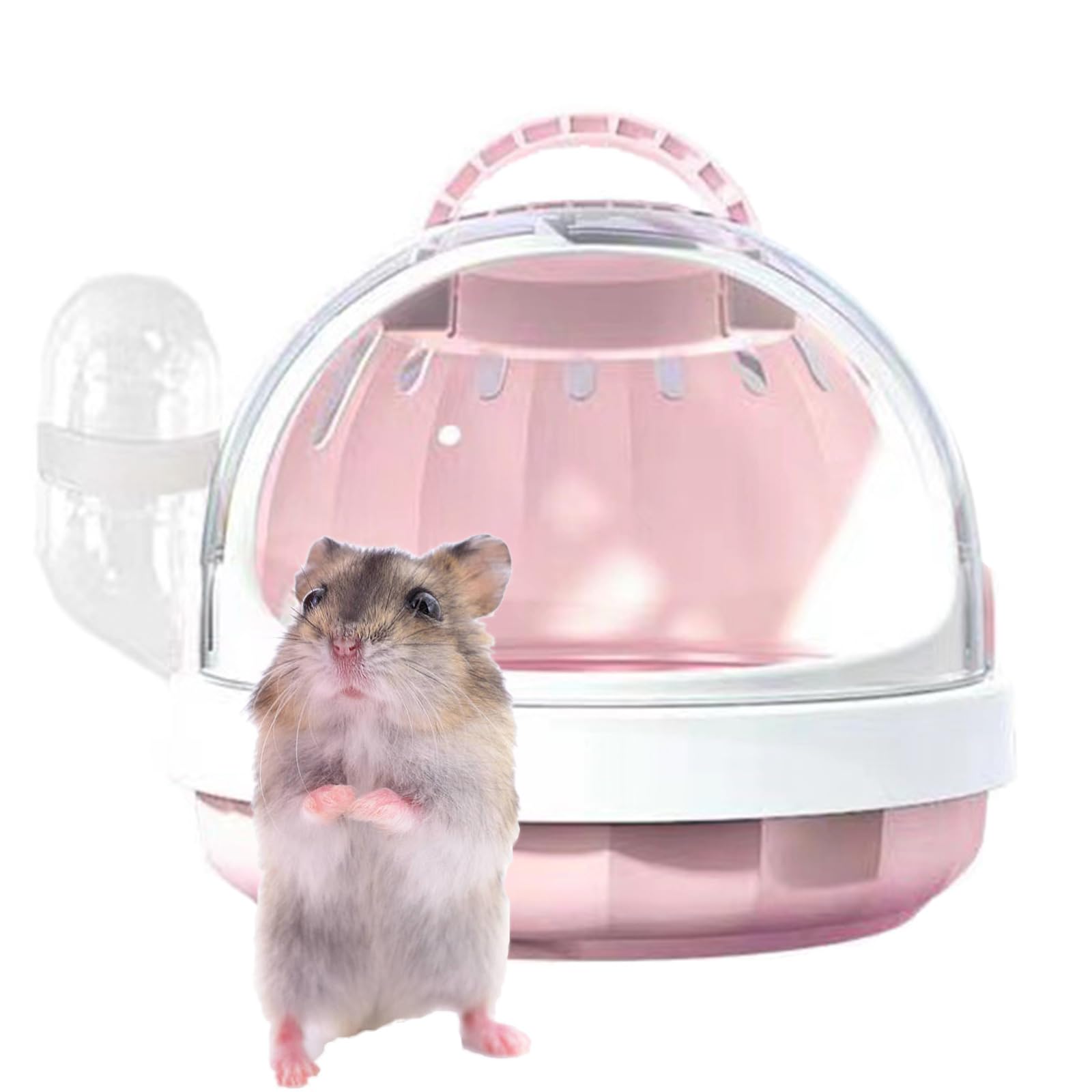 Small Animal Travel Carrier for Hamsters & Guinea Pigs - Portable Pet Transport Cage with Water Bottle | Perfect for Vet Visits, Road Trips & Air Travel