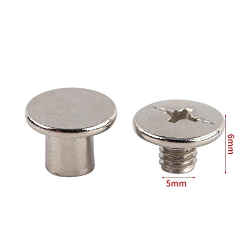 Jadeshay 100pcs Chicago Screw Binding Kit - Brass Binding Posts for DIY Leather Craft, Bookbinding, Photo Albums, Leather Belts & More | Secure & Durable Fasteners for Leatherworking & Handmade Projects