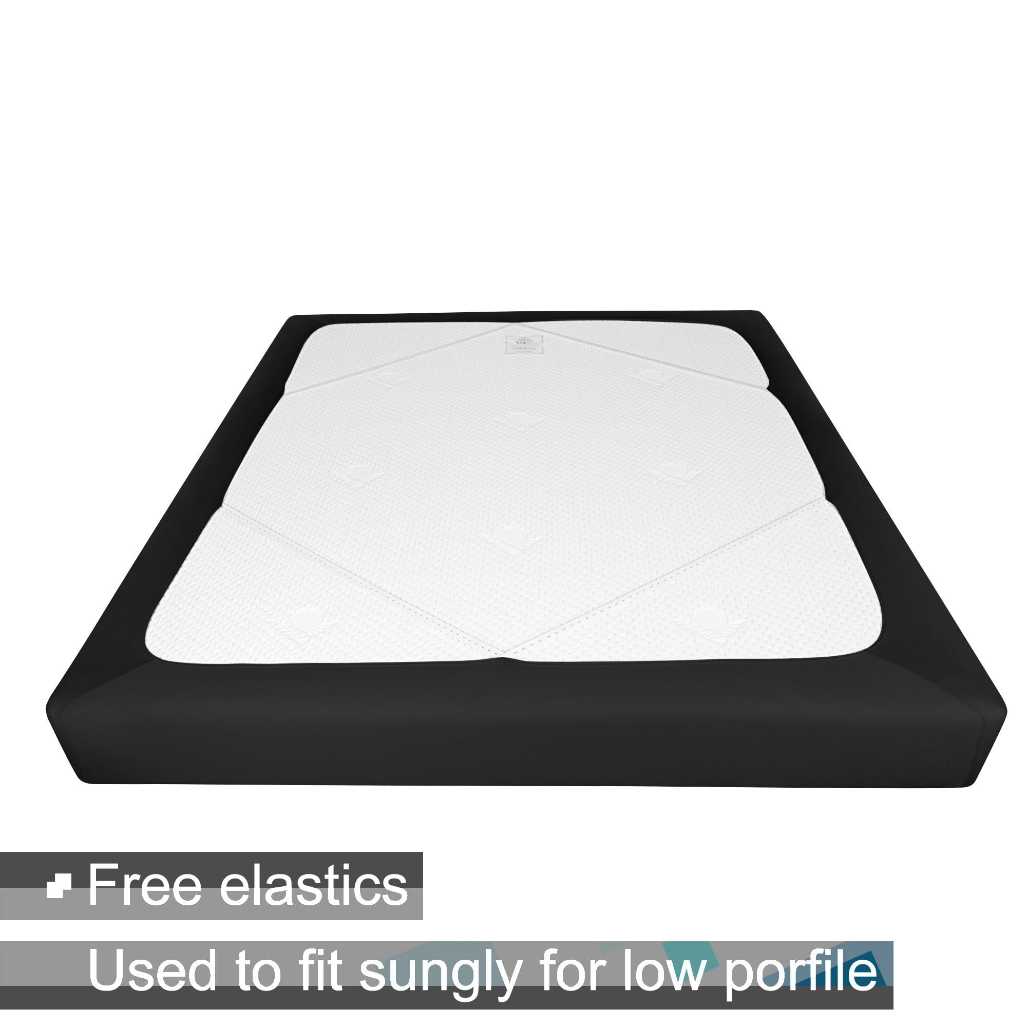 Stretchable Jersey Knit Box Spring Cover for Twin/Twin XL Beds - 4-Side Wrap Around Bed Skirt in Black for Hotels & Home Use | Perfect for Guest Rooms, Dormitories & Bedroom Decor
