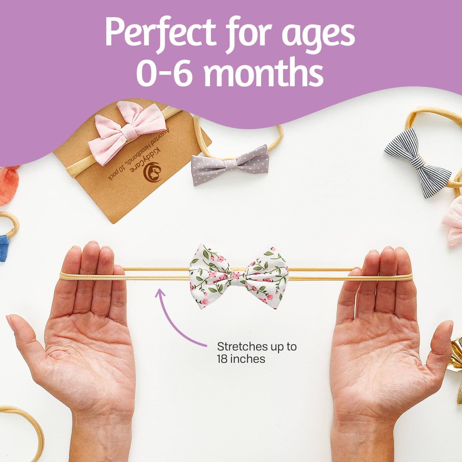 KiddyCare Baby Hair Bows & Headbands - 10pc Set for Girls | Newborn Hair Accessories for Parties & Photos