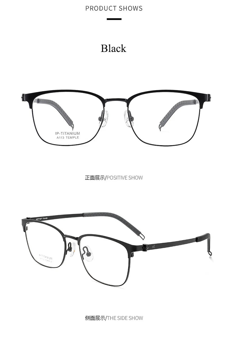 Bclear Unisex Full Rim Square Titanium Eyeglasses A113 - Lightweight Durable Frame for Men & Women - Perfect for Reading, Work & Everyday Wear