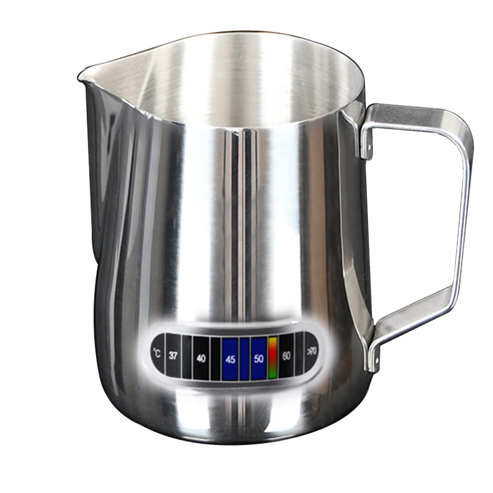 Stainless Steel Milk Frothing Pitcher 350ml with Built-in Thermometer - Latte Art Espresso Steamer Jug for Perfect Foam & Temperature Control - Ideal for Home Baristas & Coffee Shops