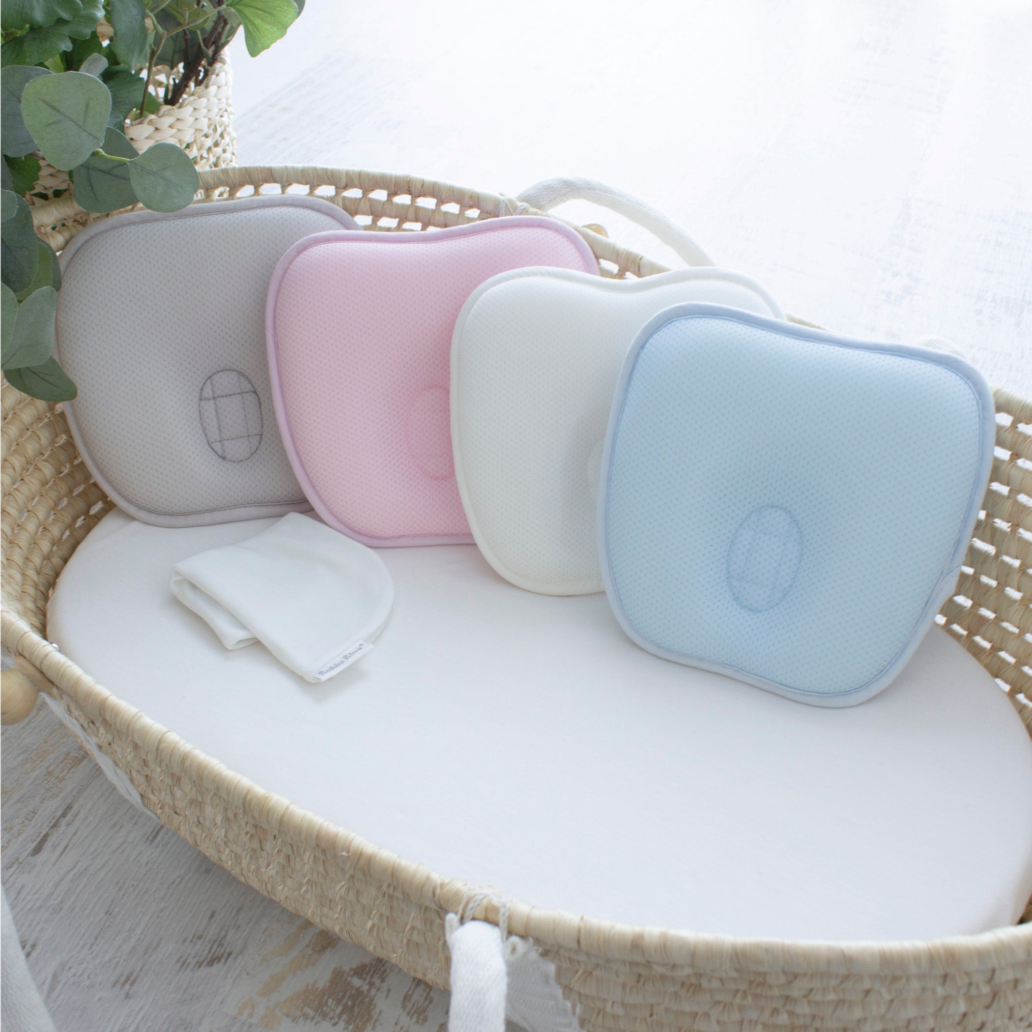 Breathe Easy® Infant Head Support Pillow - Soft Grey Baby Head Rest for Car Seats, Strollers & Safe Sleep - Comfortable & Ergonomic Design for Newborns & Toddlers