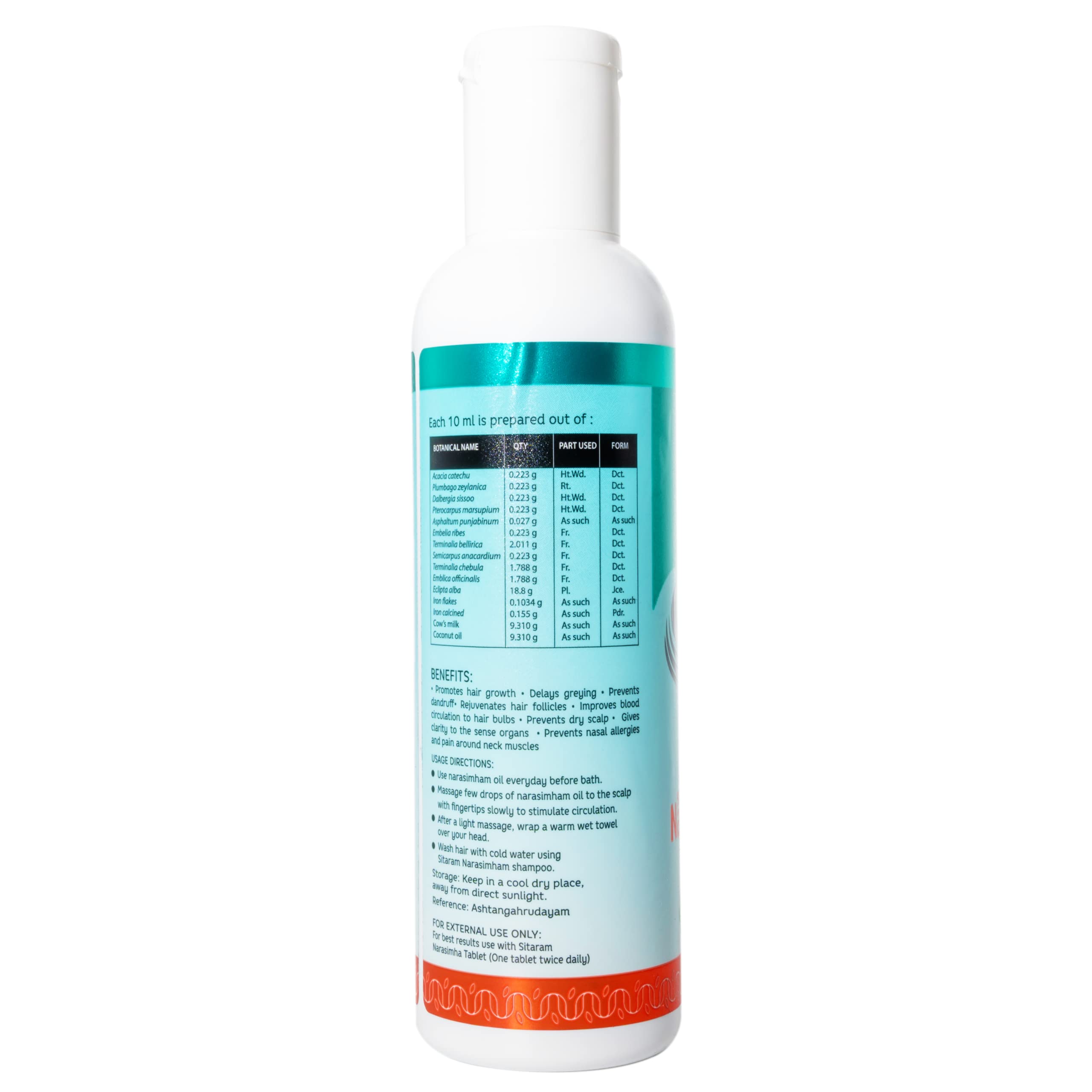 Sitaram Ayurveda Narasimham Herbal Hair Oil 100ml - Kerala Ayurvedic Hair Oil with Bhringraj & Amla for Strong, Long Hair Growth | Natural Hair Care Solution for Dry Scalp, Hair Fall & Dandruff | Perfect for Daily Hair Massage & Nourishment