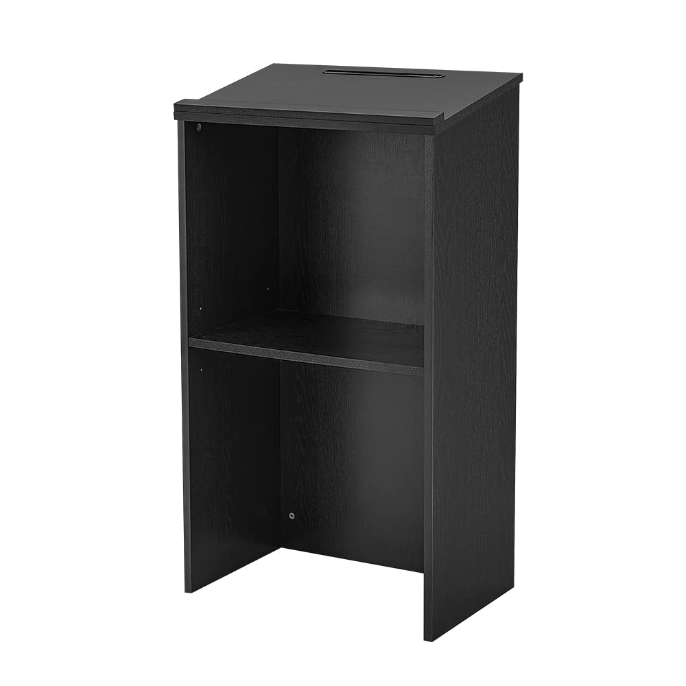 Portable Adjustable Podium Stand with Shelf - Lightweight Lectern for Church, Classroom, Office, Conference & Events - Perfect for Speeches, Presentations & Hosting Duties