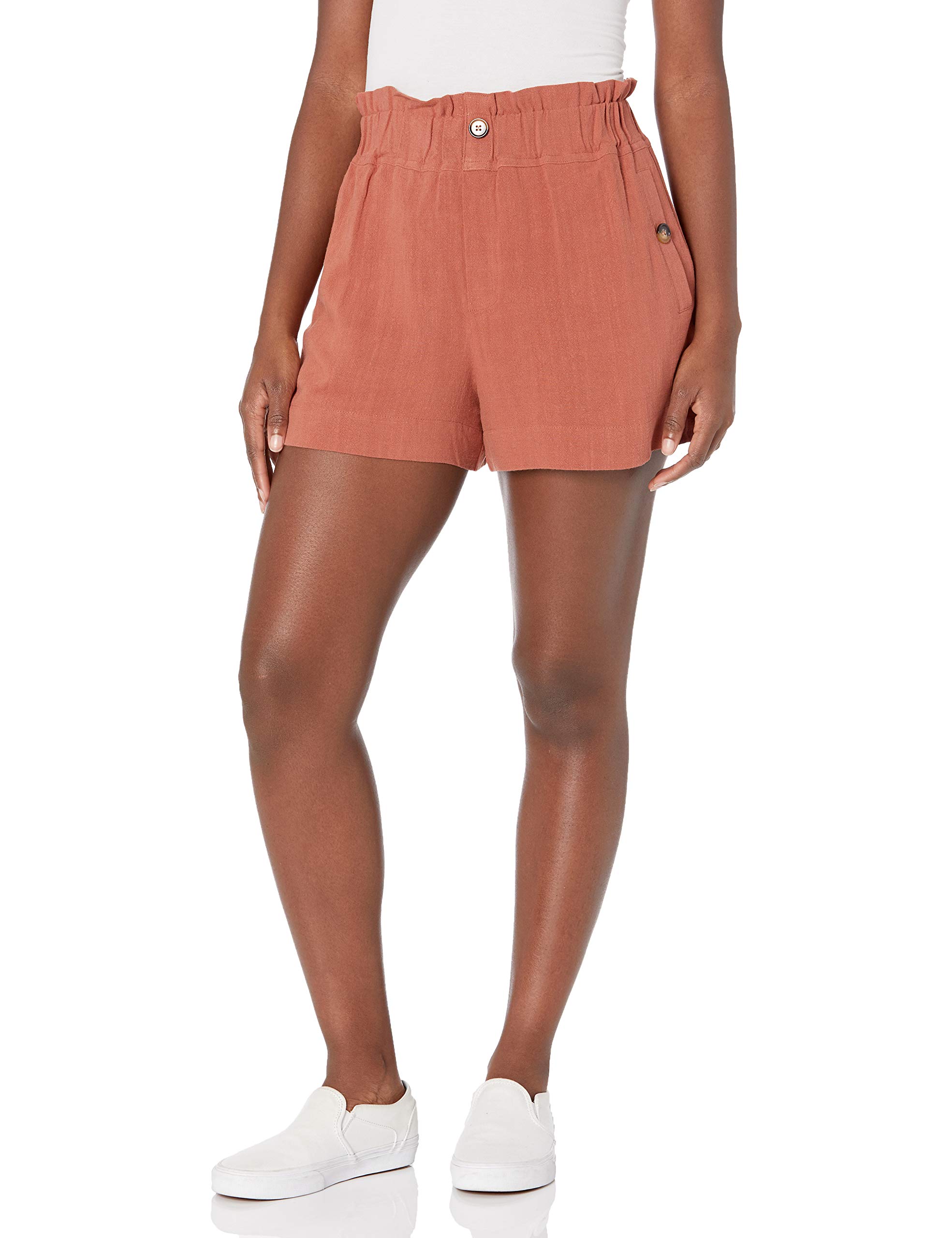 Sugar Lips Women's High Waisted Teri Paper Bag Shorts - Stylish & Comfortable Casual Wear for Summer, Beach, and Everyday Outfits