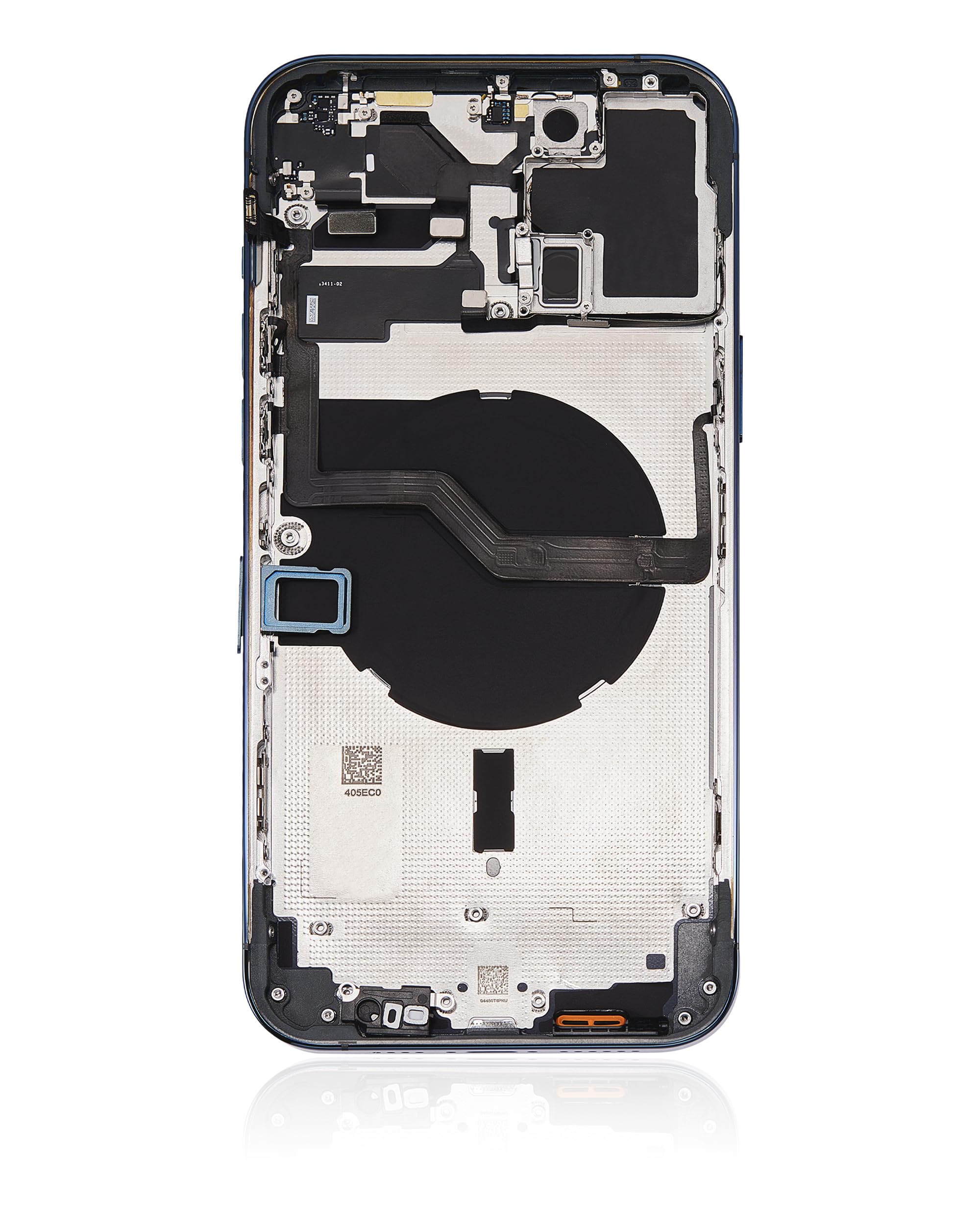Premium Replacement Back Housing with Pre-Installed Small Components for iPhone 12 Pro Max - Aftermarket Plus International Version in Pacific Blue | DIY Phone Repair & Protection Solution for Home, Office, and Travel Use