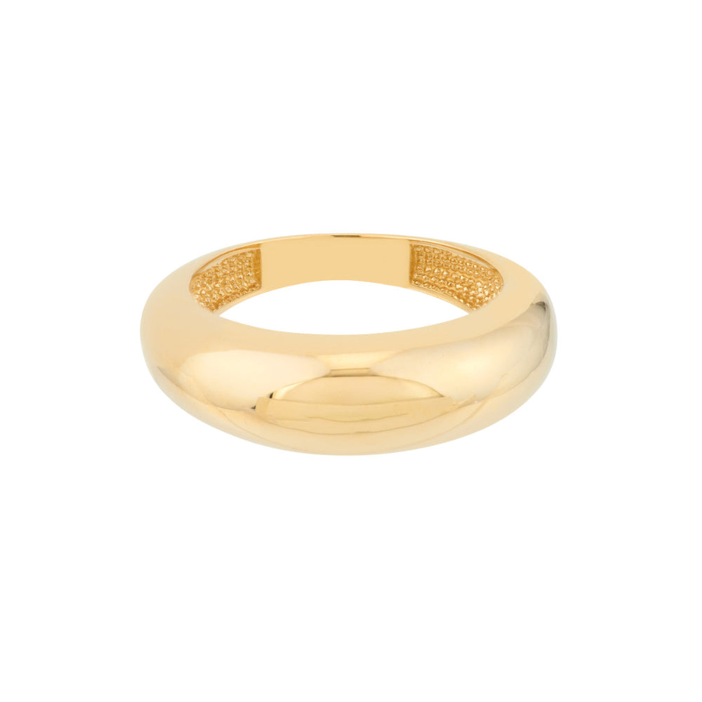 14K Gold Domed Puff Ring for Women - Elegant Minimalist Stackable Ring - Perfect for Everyday Wear, Gift Giving & Special Occasions