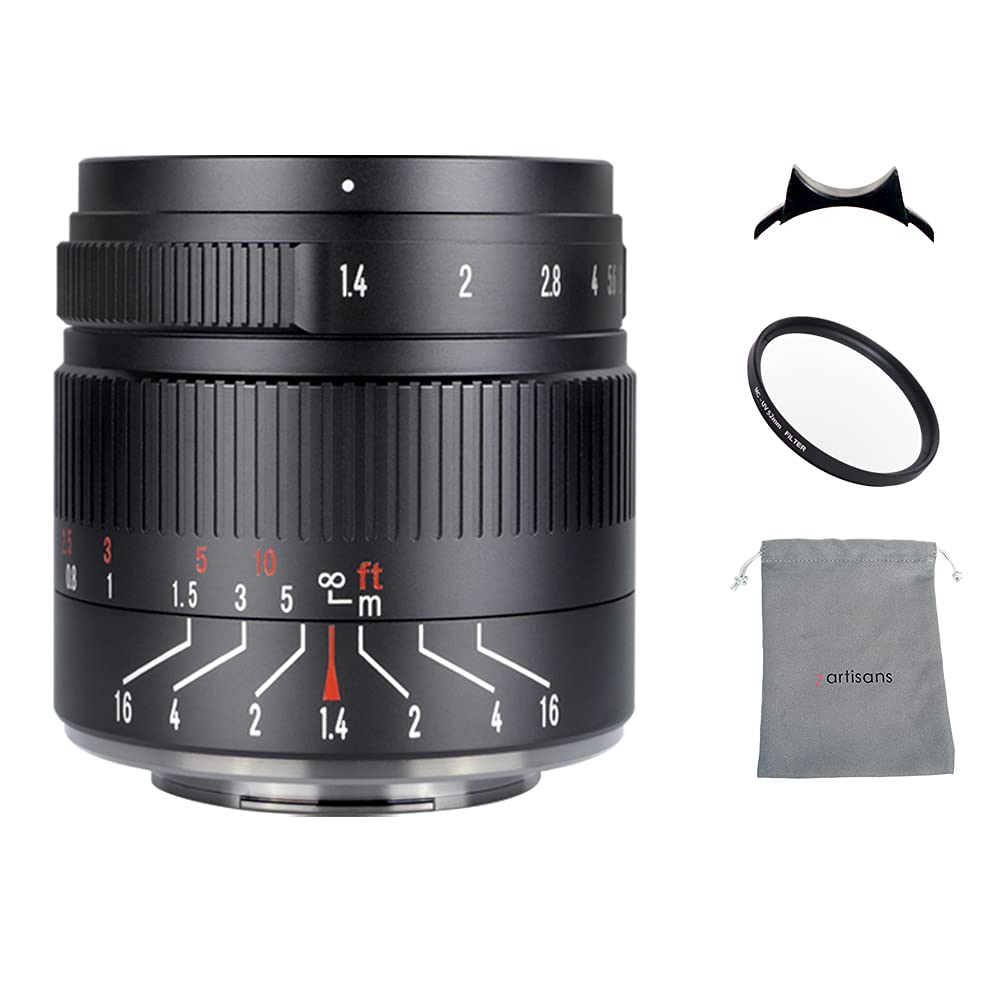7Artisans 55mm F1.4 II APS-C Large Aperture Manual Focus Lens for Panasonic/Olympus M4/3 - Perfect for Portrait, Street & Low Light Photography | Micro Four Thirds Mount Mirrorless Camera Lens