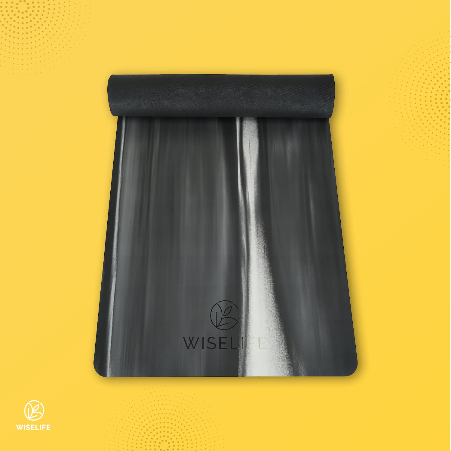 Premium Suede & Natural Rubber Yoga Mat with Cork Top - Extra Large 5MM Thick Non-Slip Exercise Mat for Yoga, Pilates & Home Workouts - Includes Carry Strap (PU Black Marble Design) - Ideal for Hot Yoga, Gym Sessions & Meditation Practices