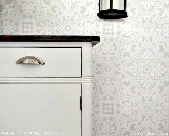 Anatolia Tile Stencil Kit - Reusable DIY Ceramic & Mosaic Tile Painting Template for Home Decor, Bathroom & Kitchen Backsplash - Perfect for DIY Crafts, Wall Art & Floor Designs