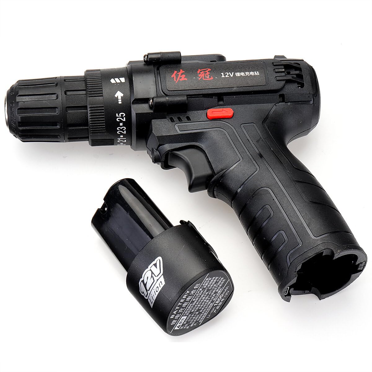 12V Cordless Electric Drill with 2-Speed Screwdriver, Hammer Function & LED Light - 1500mAh Battery - Perfect for DIY Home Projects, Woodworking, and Furniture Assembly