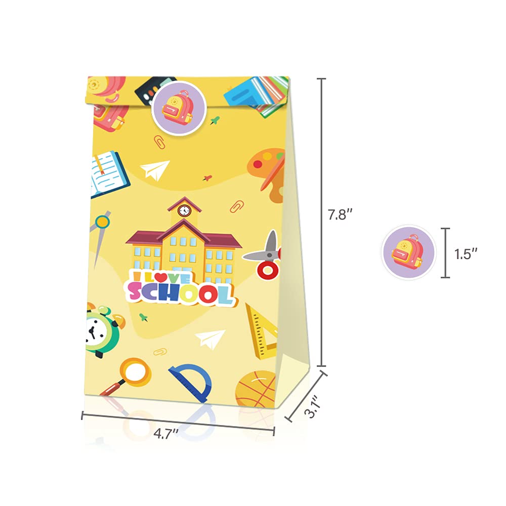 Custom Welcome Back to School Party Favor Bags - Bulk Classroom Supplies for First Day Celebrations, Teacher Gifts & Student Treats