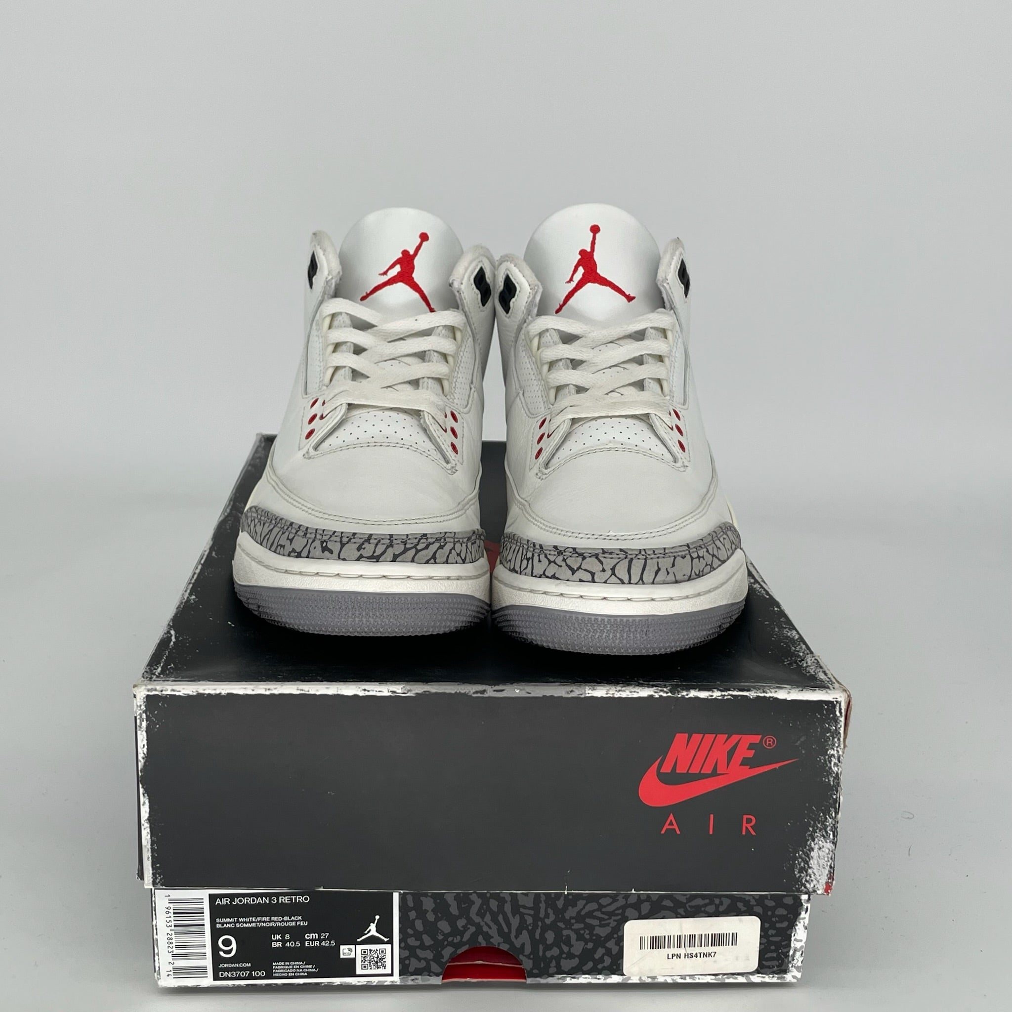 AIR JORDAN 3 REIMAGINED WHITE CEMENT SNEAKERS - MEN'S SIZE 9 (DN3707-100) - Authentic Retro Basketball Shoes for Streetwear & Casual Outfits