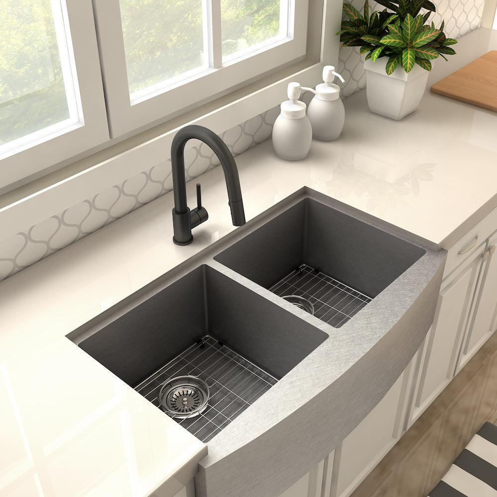 ZLINE Dante Matte Black Pull Down Single Handle Kitchen Faucet - Modern DNT KF MB Design for Sink, Dishwashing & Cooking | Perfect for Home, Restaurant & Commercial Kitchens