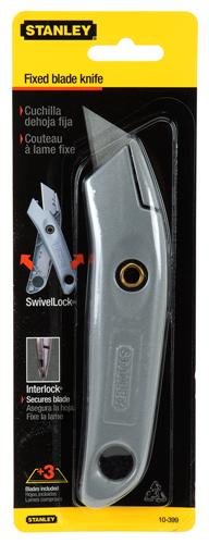 Heavy Duty Swivel-Lock Utility Knife with 5 Blades - Retractable Safety Cutter for Box Opening, Crafting & DIY Projects - Ergonomic Grip for Comfortable Use