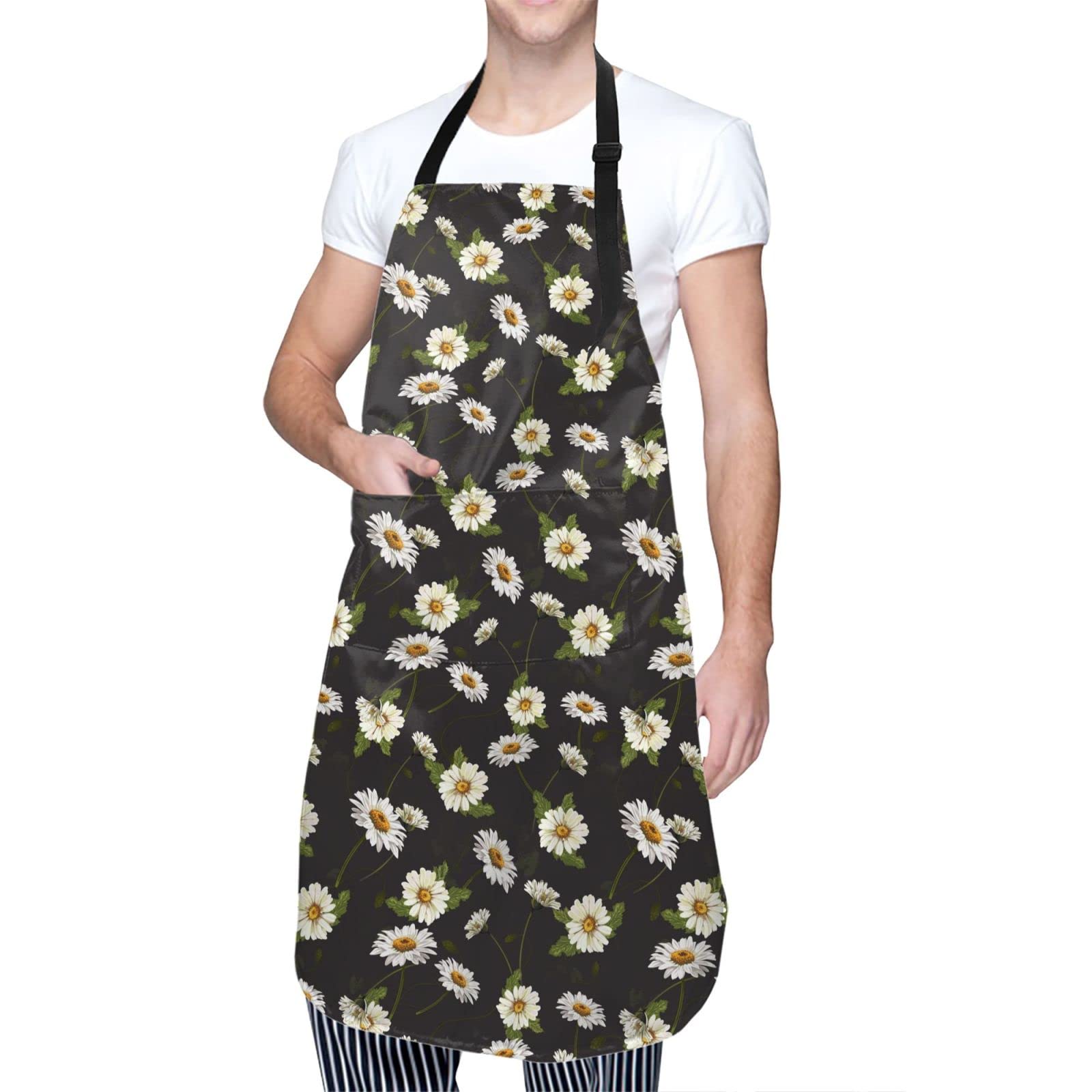 Waterproof Adjustable Leopard Print Apron with 2 Pockets - Animal Pattern Kitchen Bib for Men & Women - Perfect for Cooking, Baking, BBQ, and DIY Crafts