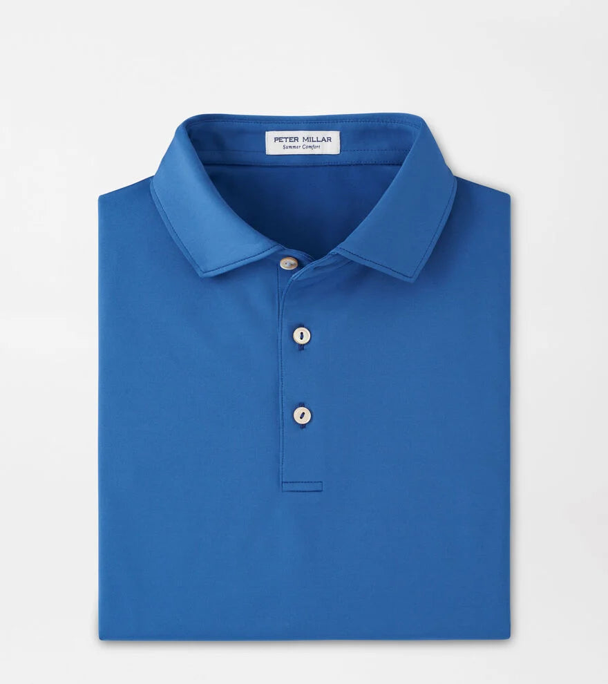 Peter Millar Men's Solid Performance Jersey Polo Shirt - Sailor Blue | Moisture-Wicking Golf & Casual Wear for Men | Perfect for Golf, Office & Weekend Outings