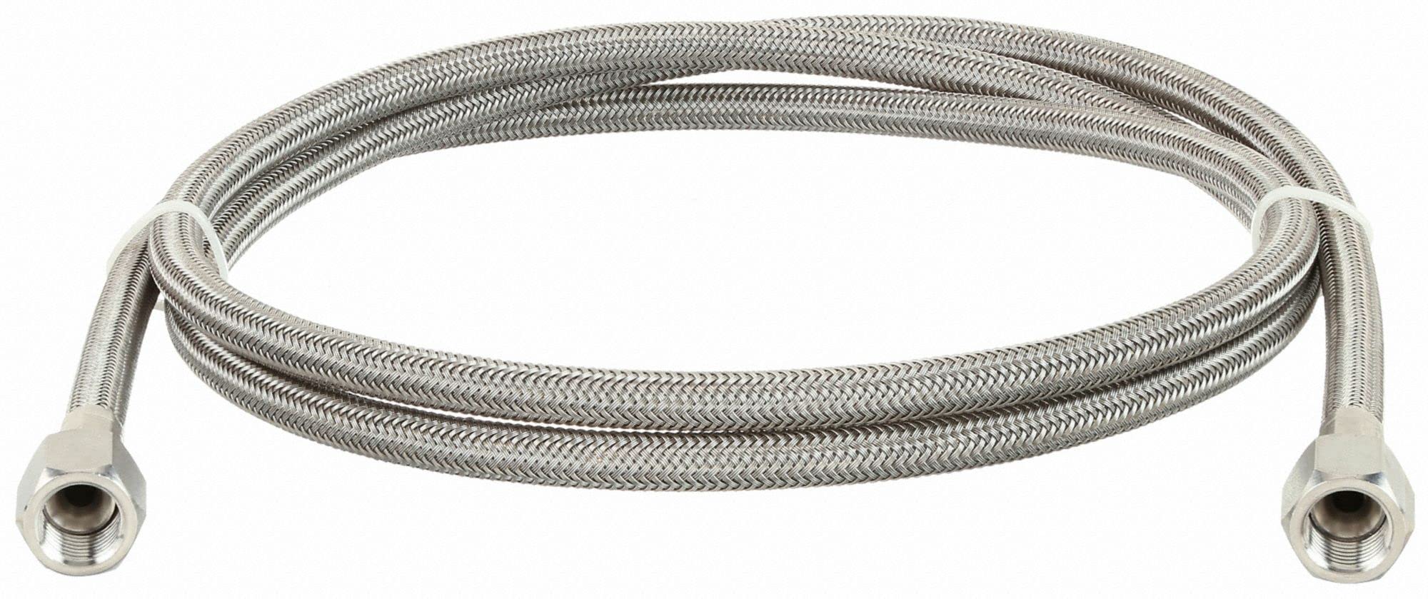 60 Inch Stainless Steel PTFE Hose Assembly - 1PCG8 | High-Temperature Chemical Resistant Flexible Hose for Industrial, Automotive & Hydraulic Applications