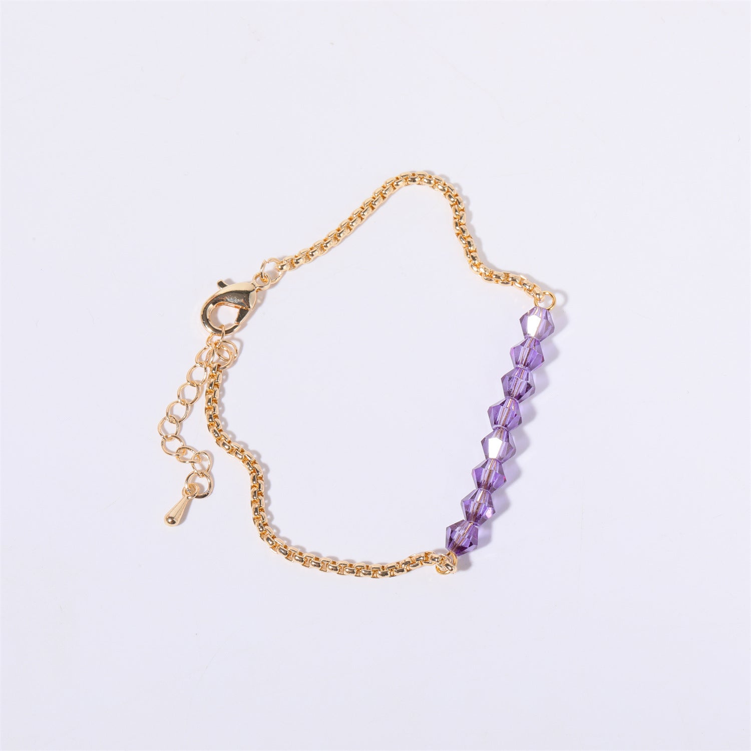 18K Gold Birthstone Beads Chain Bracelet - Personalized Zodiac Jewelry Gift for Women | HSB602 | Perfect for Birthdays, Anniversaries & Special Occasions