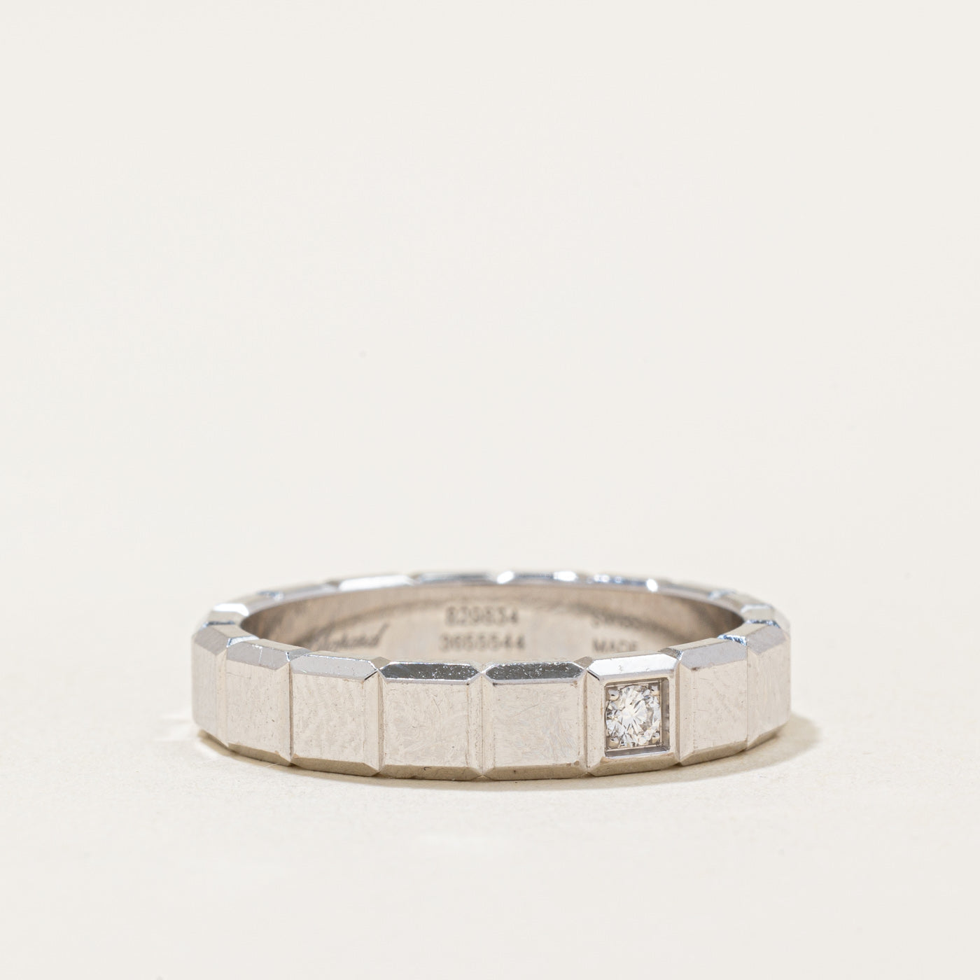 Luxury Swiss Made Chopard Ice Cube Diamond Ring - 0.01ct Diamond Engagement Ring for Women - Size 7.25 - Perfect for Anniversary Gifts, Valentine's Day & Special Occasions