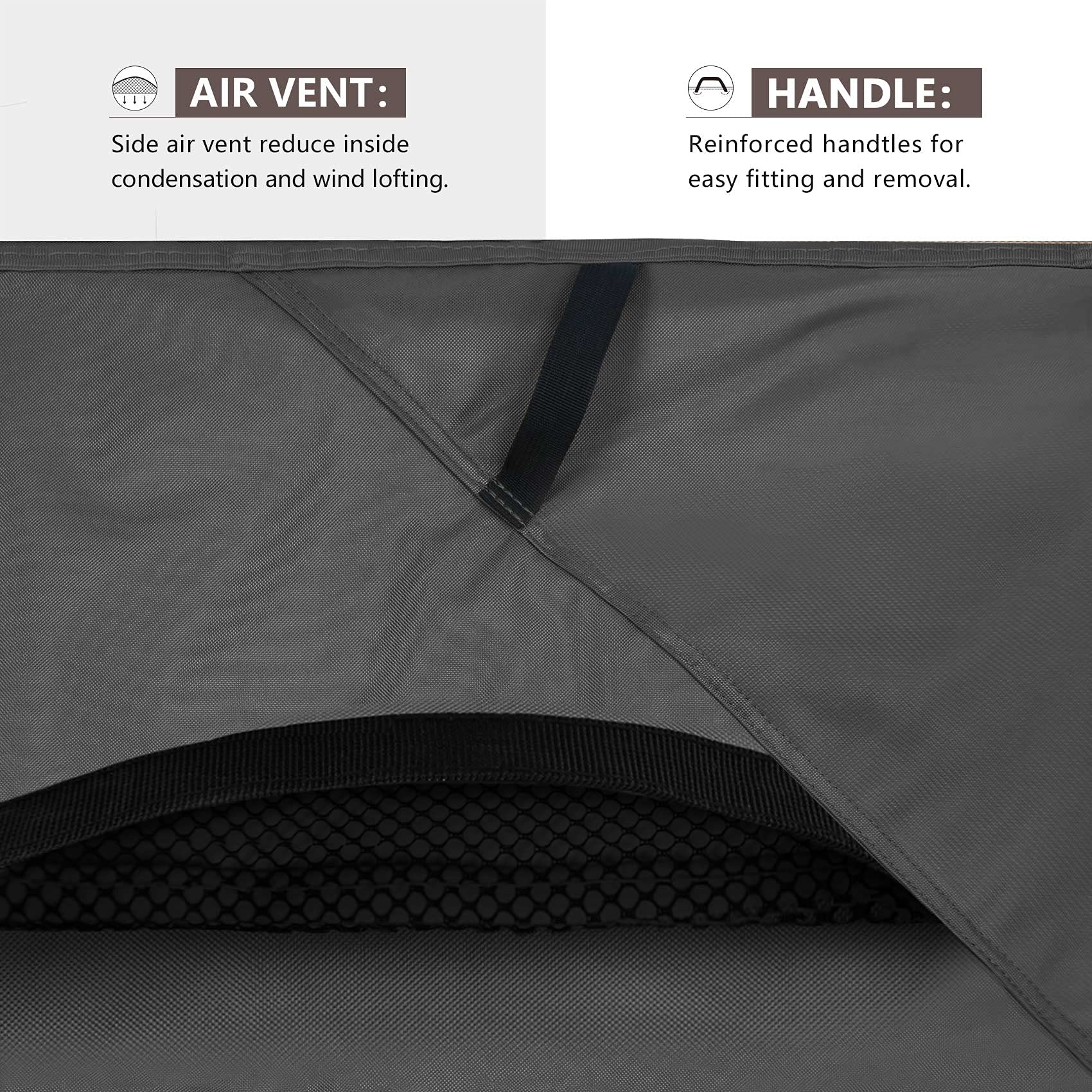 ULTCOVER 60-Inch Round Patio Furniture Cover - Waterproof Outdoor Table and Chair Set Cover, Black - Perfect for Garden, Deck, and Backyard Protection