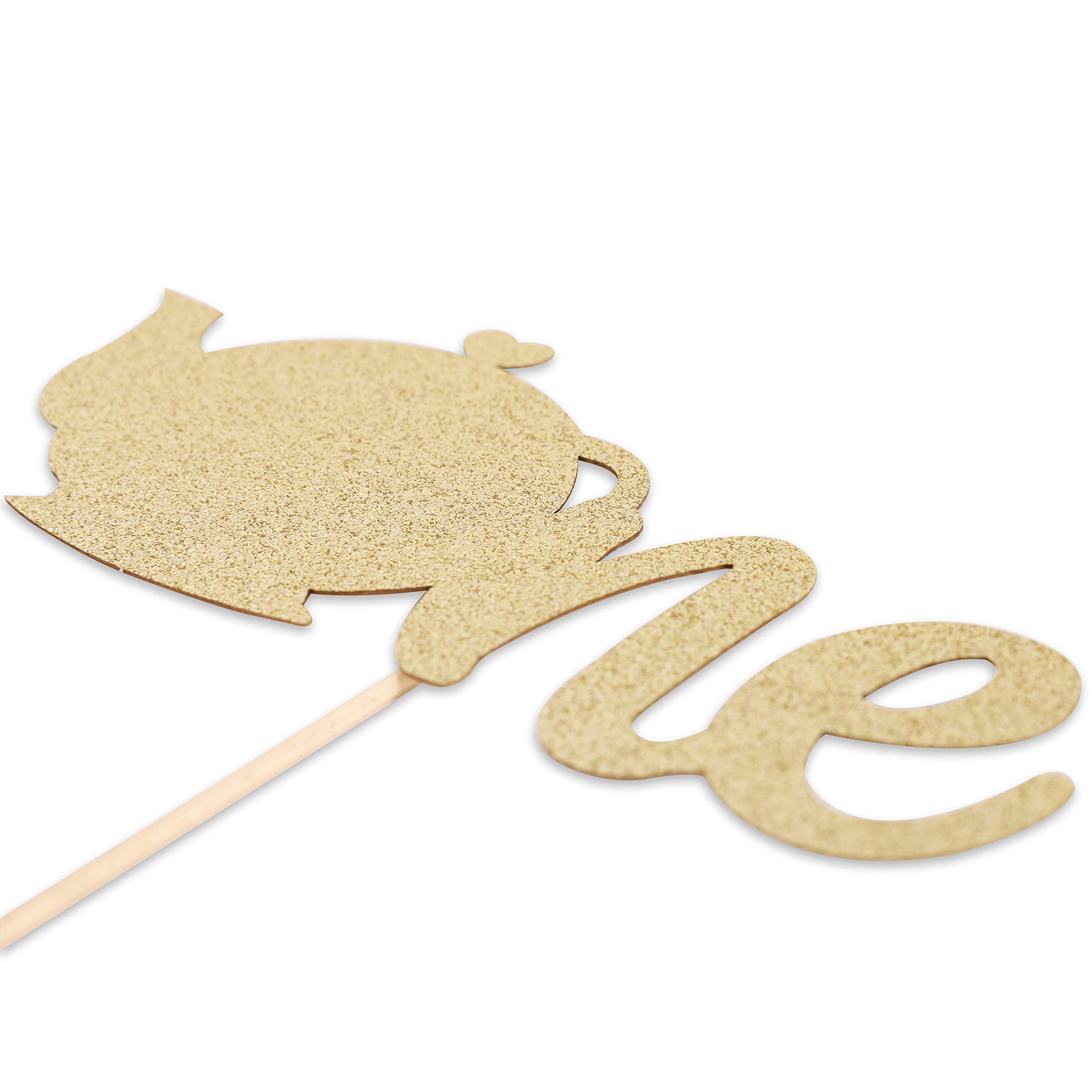 Sparkling Teapot Cake Topper for 1st Birthday Tea Party - Elegant Glitter Teacup Cake Decorations for Baby Girl's First Birthday, Baby Shower, and Tea Party Theme Celebrations