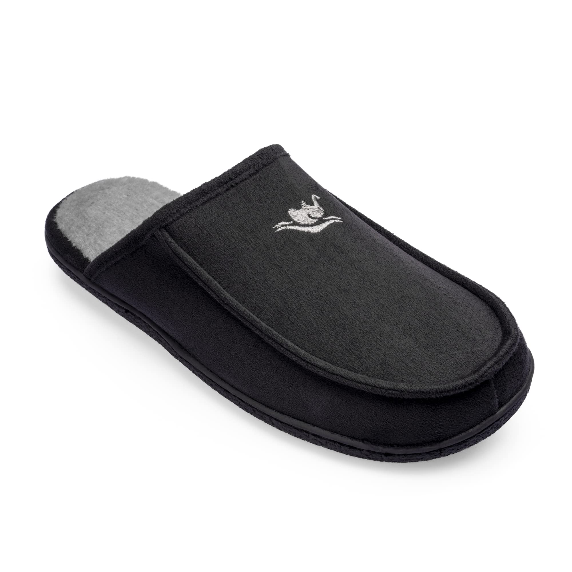 **Men's Memory Foam Slippers - Plush Suede-Lined Orthopedic House Shoes for Indoor & Outdoor Use - Comfortable Clog Slip-Ons for Relaxation at Home, Office, or Travel**