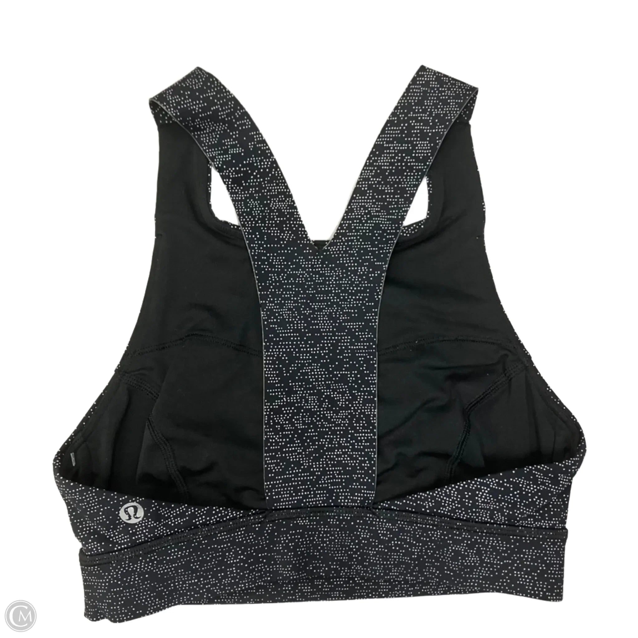 Lululemon Women's Athletic Sports Bra - Black & White, Size 4 - High-Impact Workout, Yoga & Running Support