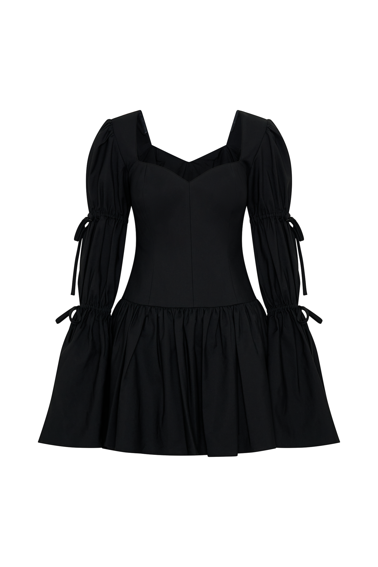 Raine Women's Long Sleeve Cotton Mini Dress - Black | Flattering Casual Dress for Date Night, Office Wear & Fall Outfits