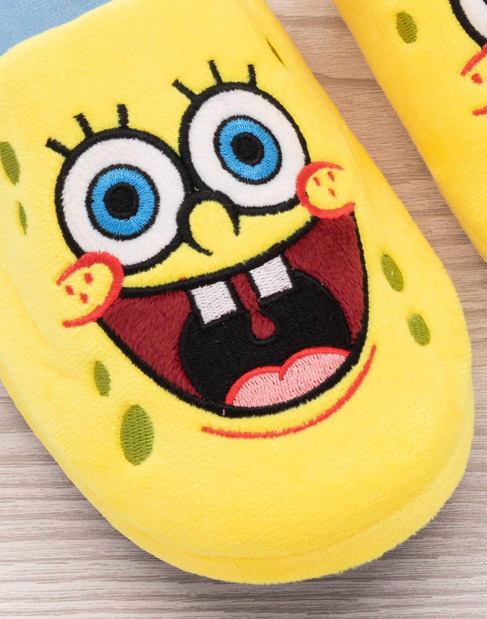 SpongeBob SquarePants Men's Slippers - Soft House Shoes for Adults, Cartoon Character Slides for Indoor Comfort - Perfect for Lounge Wear, Gift for Fans & Home Relaxation