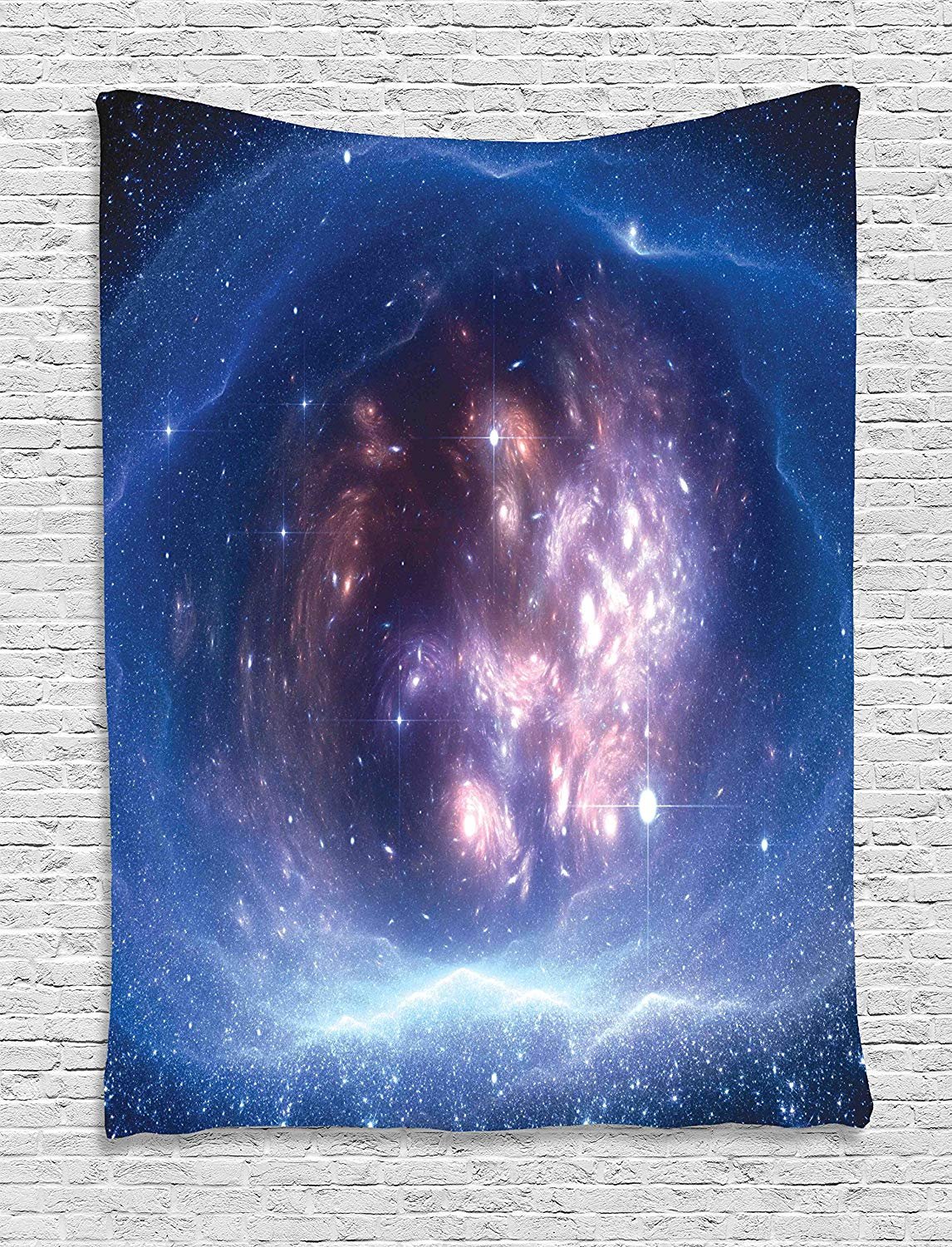 Ambesonne Outer Space Tapestry - Nebula Gas Cloud & Star Clusters Universe Astronomy Wall Art - 40x60 Inch Indigo Purple Wall Hanging for Bedroom, Living Room, Dorm Decor - Perfect for Space Theme Rooms, Meditation Spaces & Cosmic Home Decor