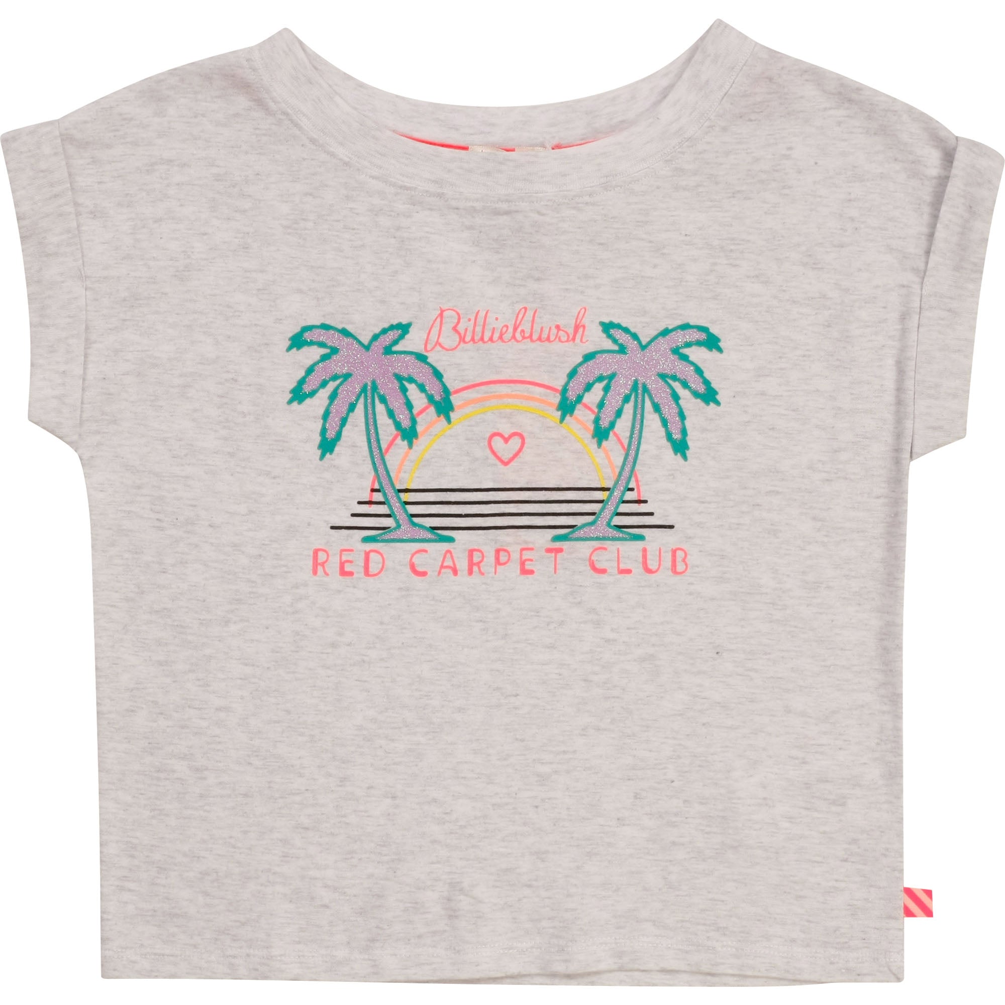 Billieblush Women's Light Gray Spring T-Shirt - Soft Cotton Casual Tee for Everyday Wear, Outfits & Layering