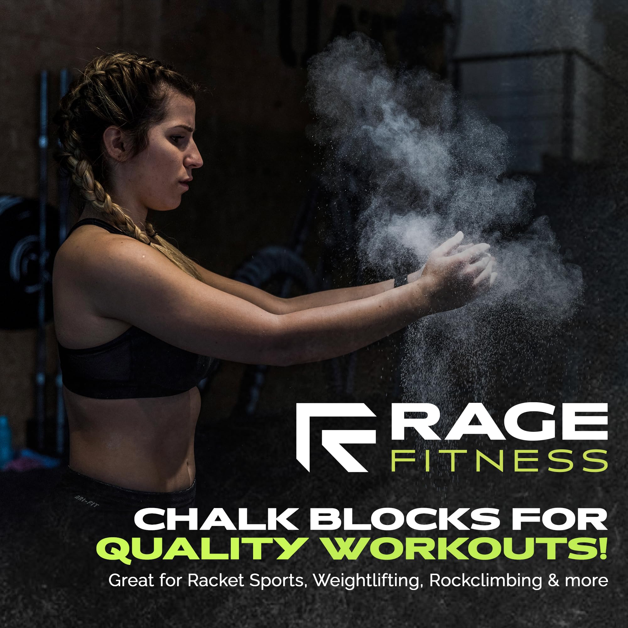 Premium Gym Chalk Block (2oz) - Magnesium Carbonate Athletic Chalk for Stronger Grip | Weightlifting, Gymnastics, Rock Climbing, CrossFit | Non-Slip Workout Chalk for Better Performance & Safety