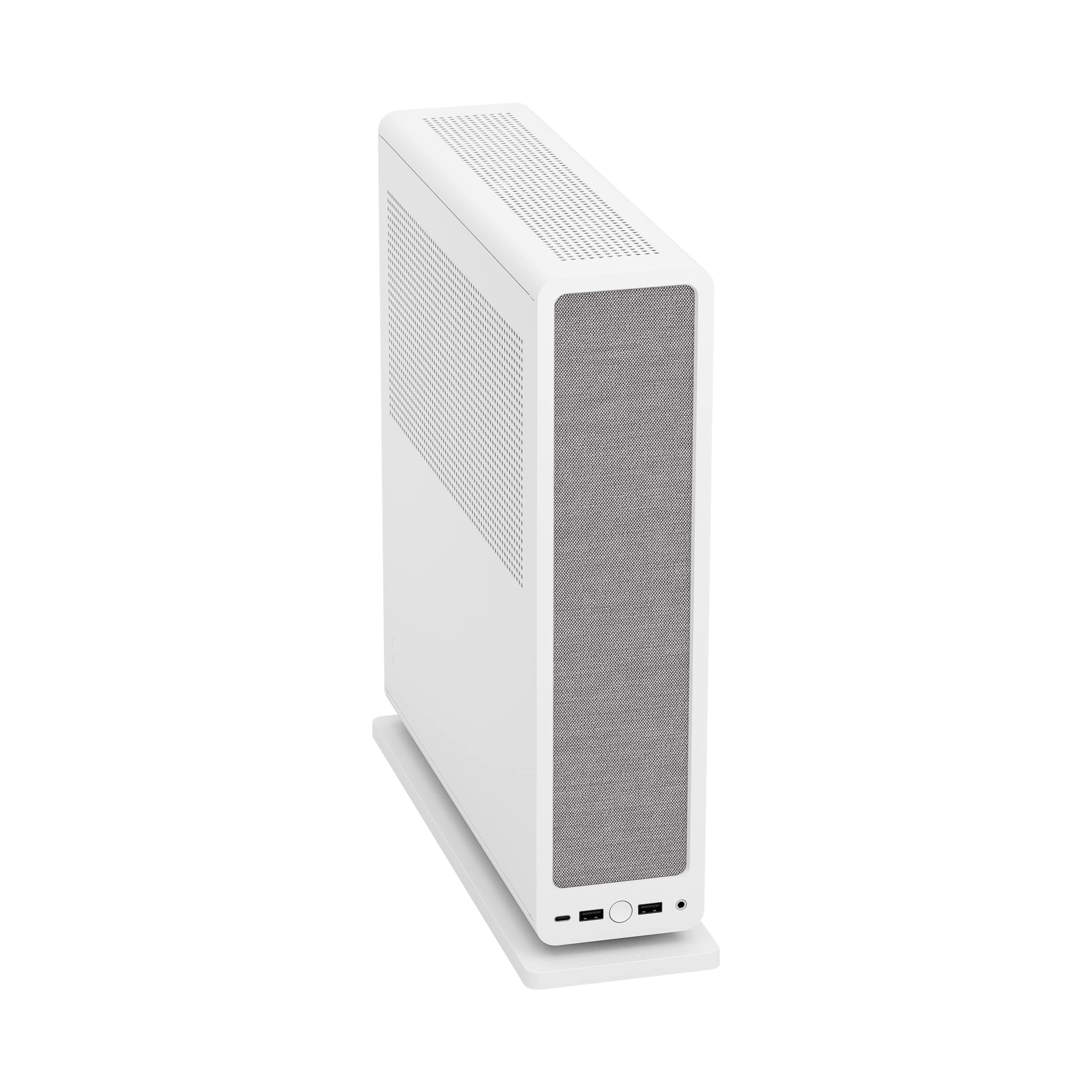 Fractal Design Ridge White ITX PC Case - PCIe 4.0 Riser Card & 2x140mm PWM Fans Included - USB Type-C - Compact Gaming Computer Case for Home Theater & Workstation Setup