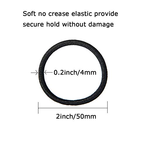 100 Pieces Black Elastic Hair Ties - No Metal Hair Bands for Women & Girls - Soft Ponytail Holders for Thick, Curly & Straight Hair (4mm) - Perfect for School, Workout, Yoga & Daily Styling