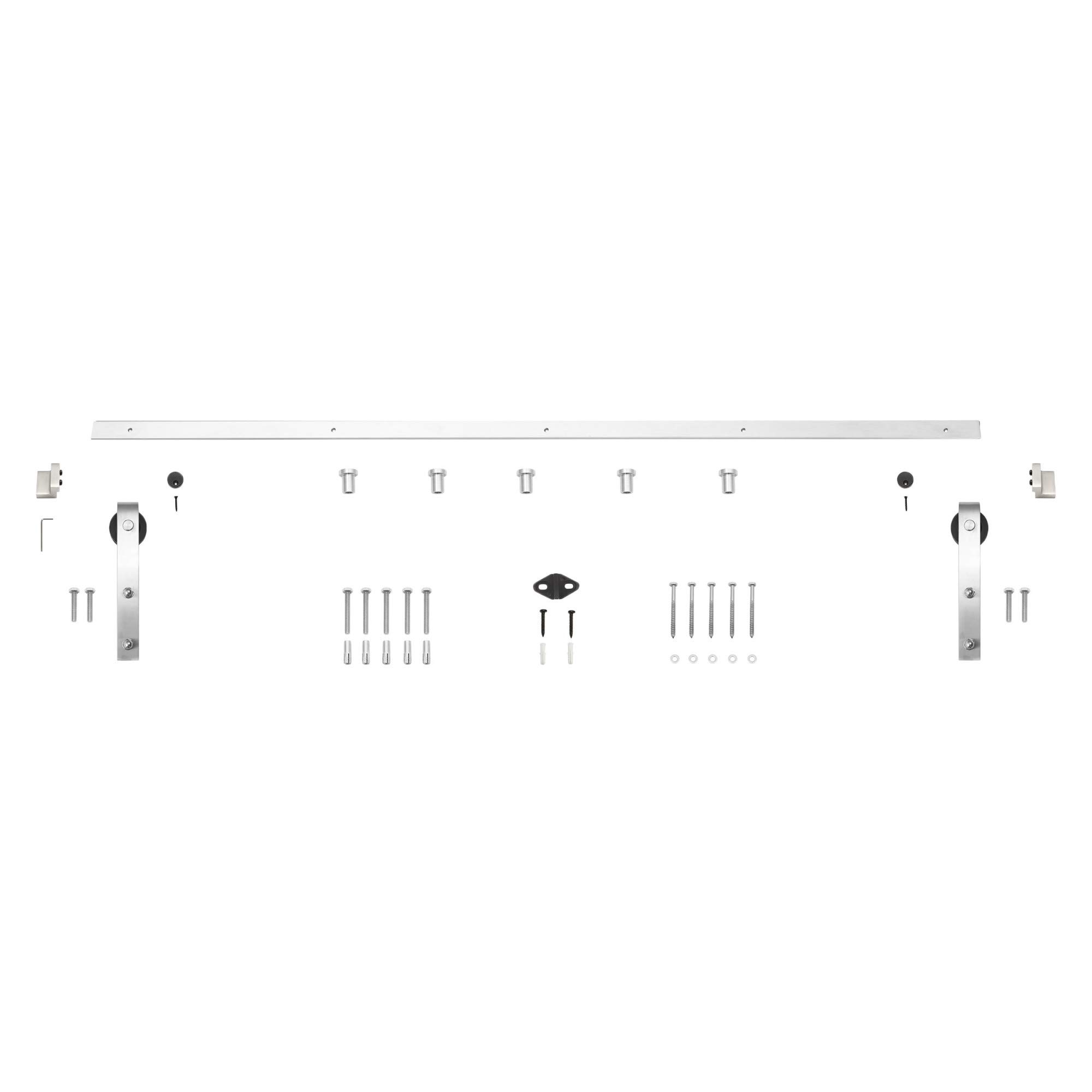 Miseno MBDH0005X78 78.75-Inch Oil Rubbed Bronze Barn Door Hardware Kit - Heavy Duty Bent Strap Design for Sliding Doors - Perfect for Bedrooms, Closets, and Rustic Home Decor