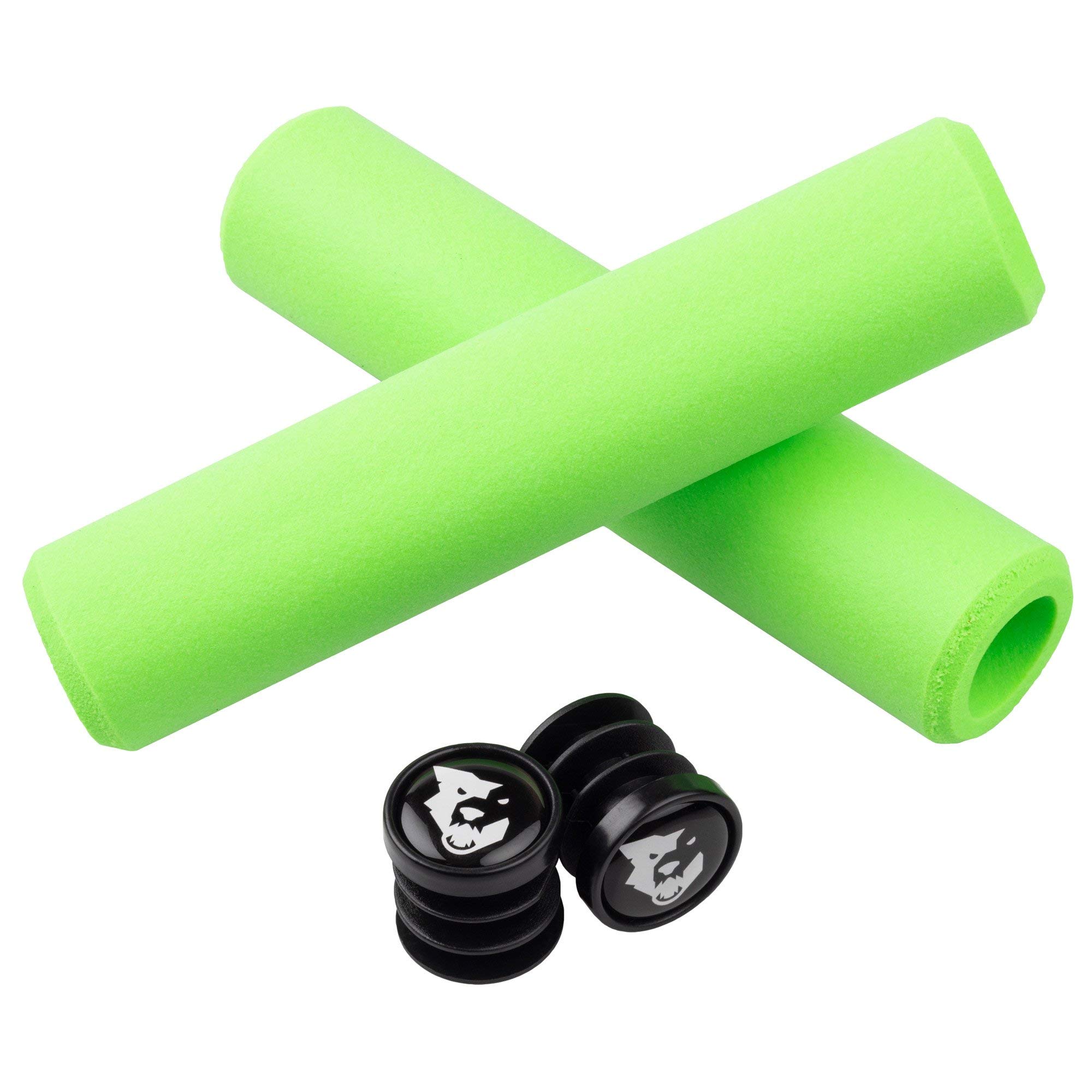 Wolf Tooth Silicone Mountain Bike Grips - Non-Slip Ergonomic Handlebar Grips for MTB, BMX & Road Bikes | Durable Shock-Absorbing Design for Trail Riding & Off-Road Cycling