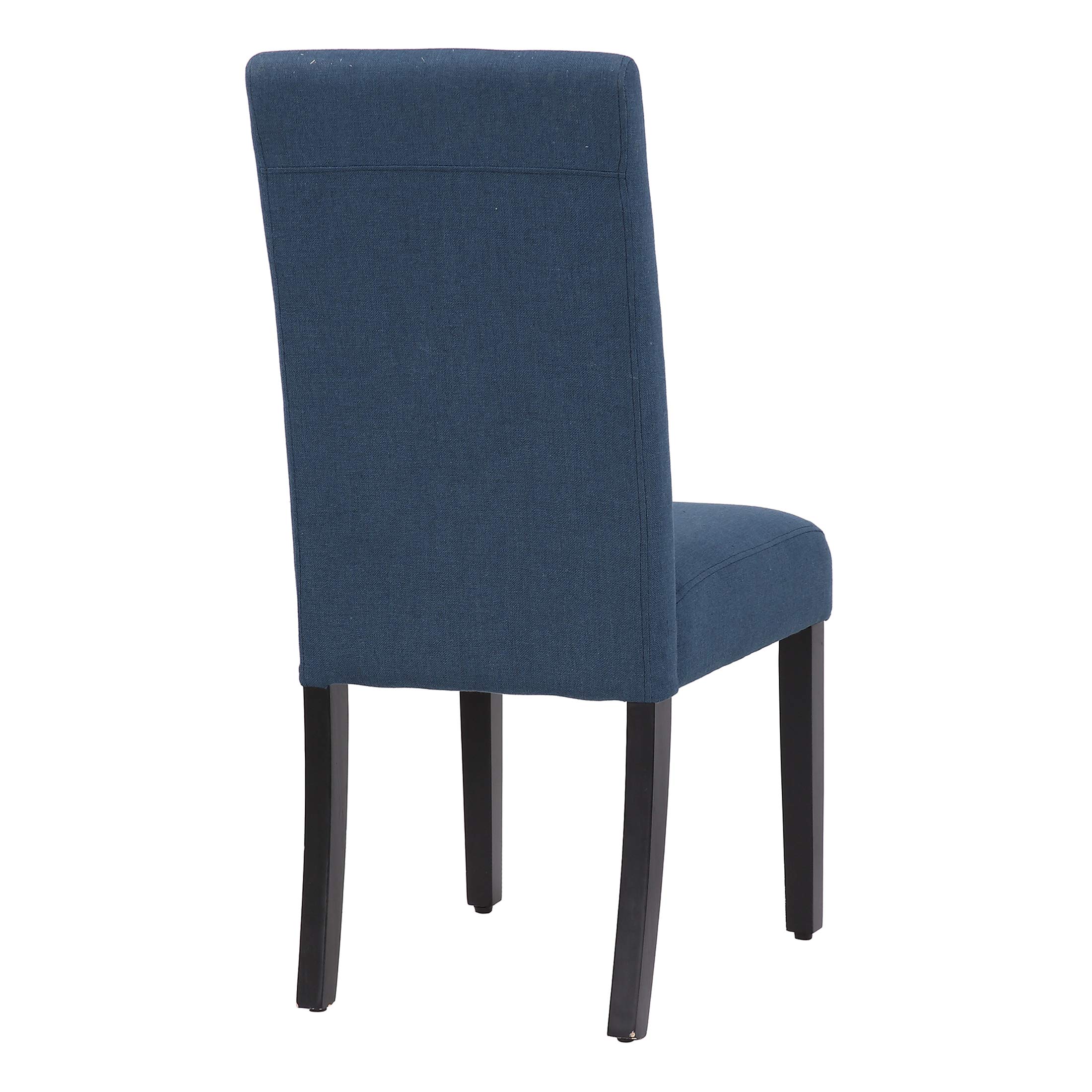 WestinTrends Linox Upholstered Dining Room Chairs Set of 2 - Modern Parsons Chairs with Linen Fabric & Solid Wood Legs in Blue - Perfect for Kitchen, Dining Table, and Home Office