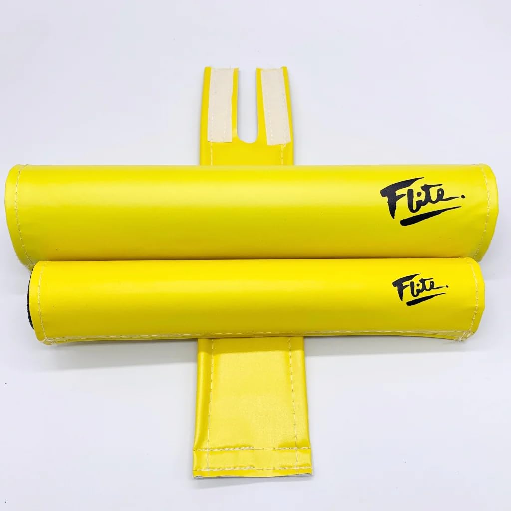 Vintage 80s Style BMX Bike Handlebar Pad Set by Flite - Extra Wide Cushion for BMX, Mountain & Cruiser Bikes | Perfect for BMX Racing, Street Riding & Bike Customization
