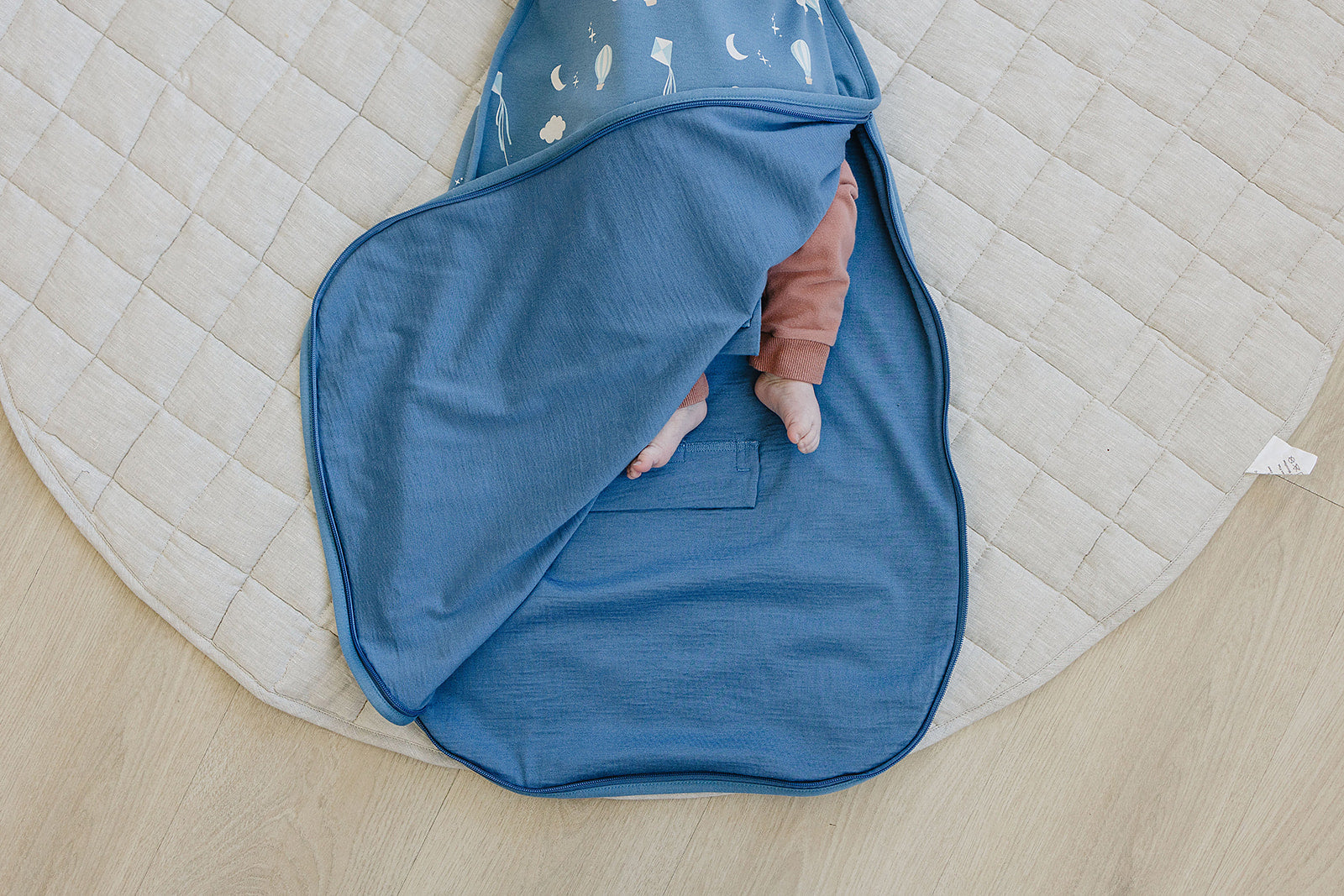 4 Season Baby Sleep Sack - Merino Wool & Organic Cotton for 2 Months to 2 Years - Hot Air Balloon Design - Perfect for Nursery, Daycare & Travel