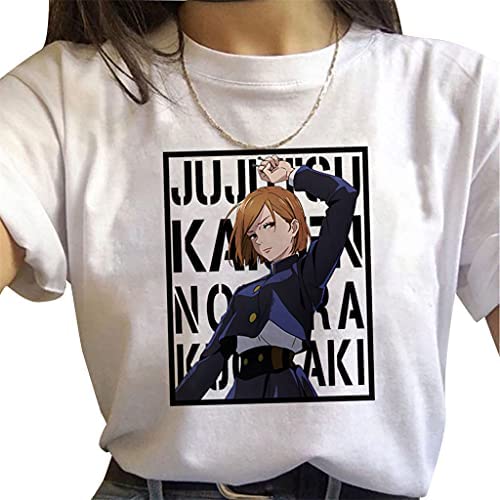 BAYAGIN Jujutsu Kaisen Anime T-Shirts - Satoru Gojo, Yuji Itadori, Megumi Fushiguro & Nobara Kugisaki Graphic Tees for Women | Cool Summer Cotton Shirts for Cosplay, Casual Wear & Anime Conventions